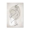 Beige Line Art Canvas Art Clock Canvas