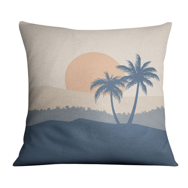 Beige Tropics A Cushion Cushion 45 x 45cm Clock Canvas
