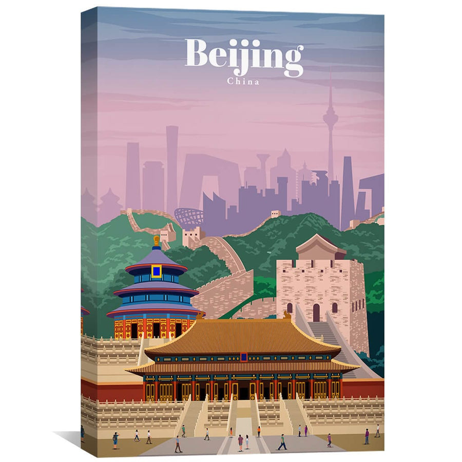 Beijing Canvas - Studio 324 Art 30 x 45cm / Unframed Canvas Print Clock Canvas