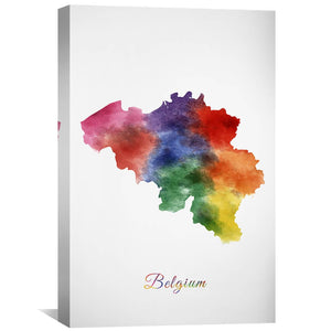 Belgium Rainbow Canvas Art 30 x 45cm / Unframed Canvas Print Clock Canvas