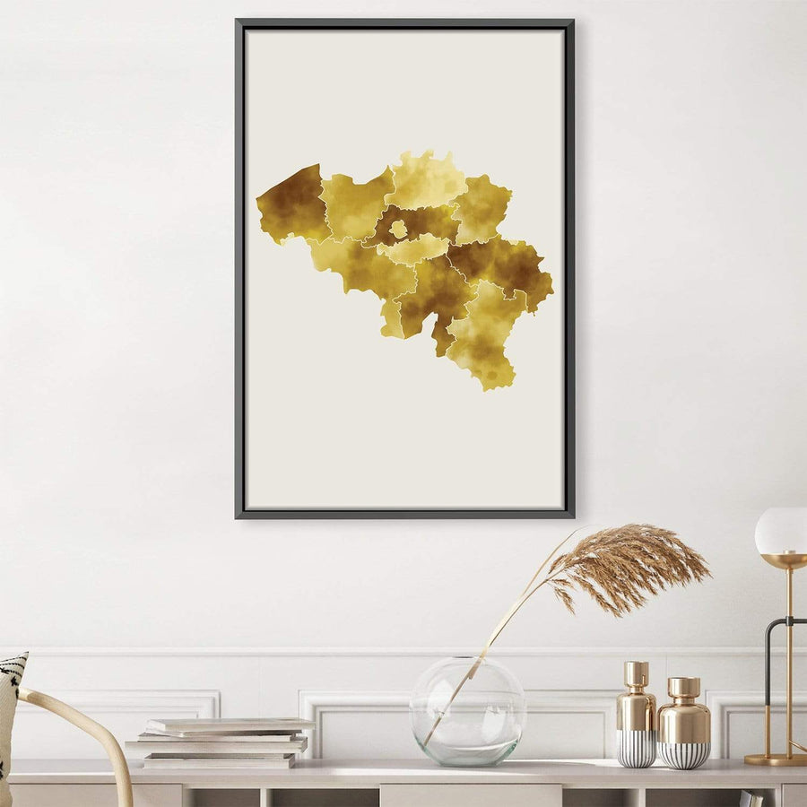 Belgium Watercolor Canvas Art Clock Canvas