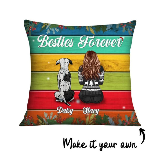Besties Forever Pet Cushion Customizer Square Cushion / Polyester Linen / 45 x 45cm Clock Canvas