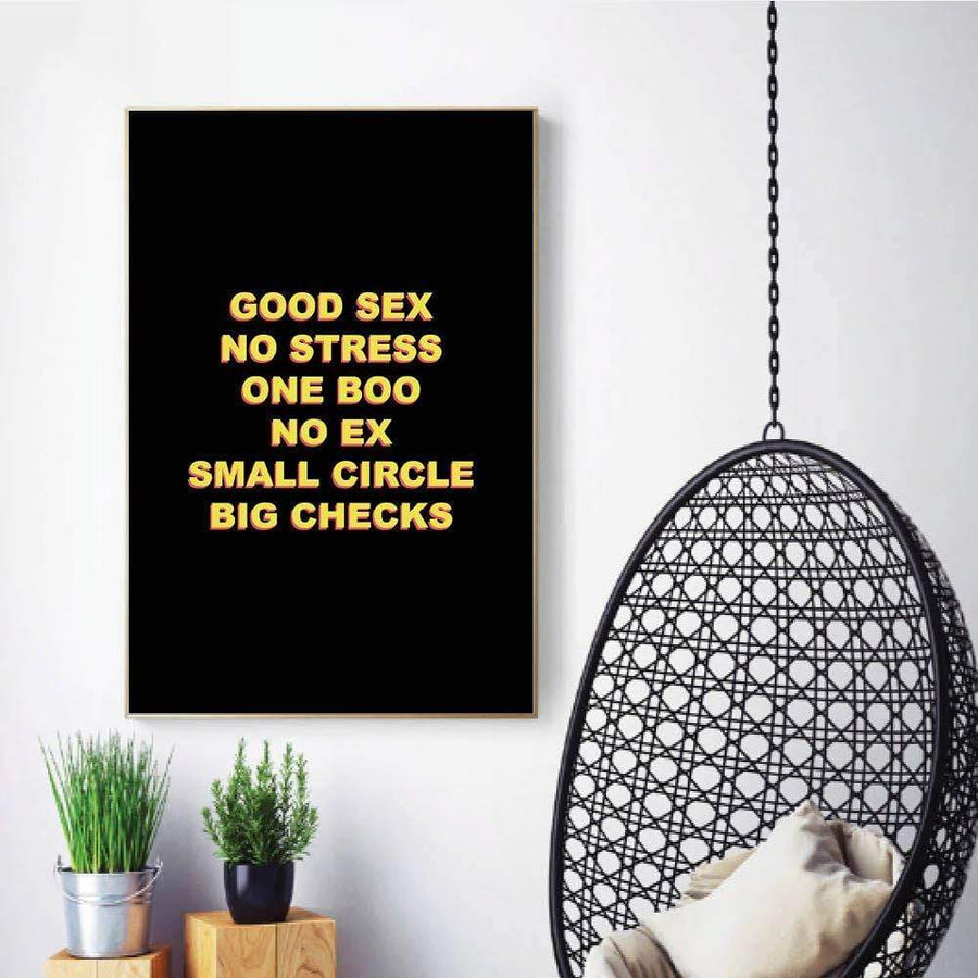 Big Checks - Black Clock Canvas