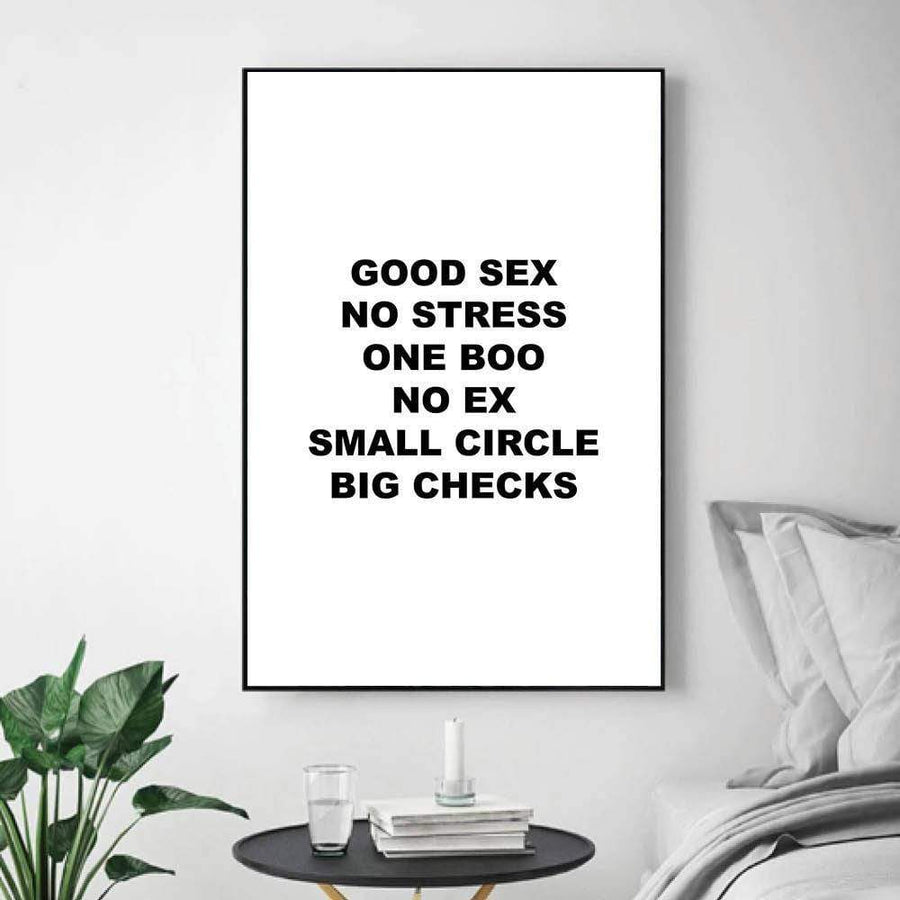 Big Checks - White Canvas Art Clock Canvas