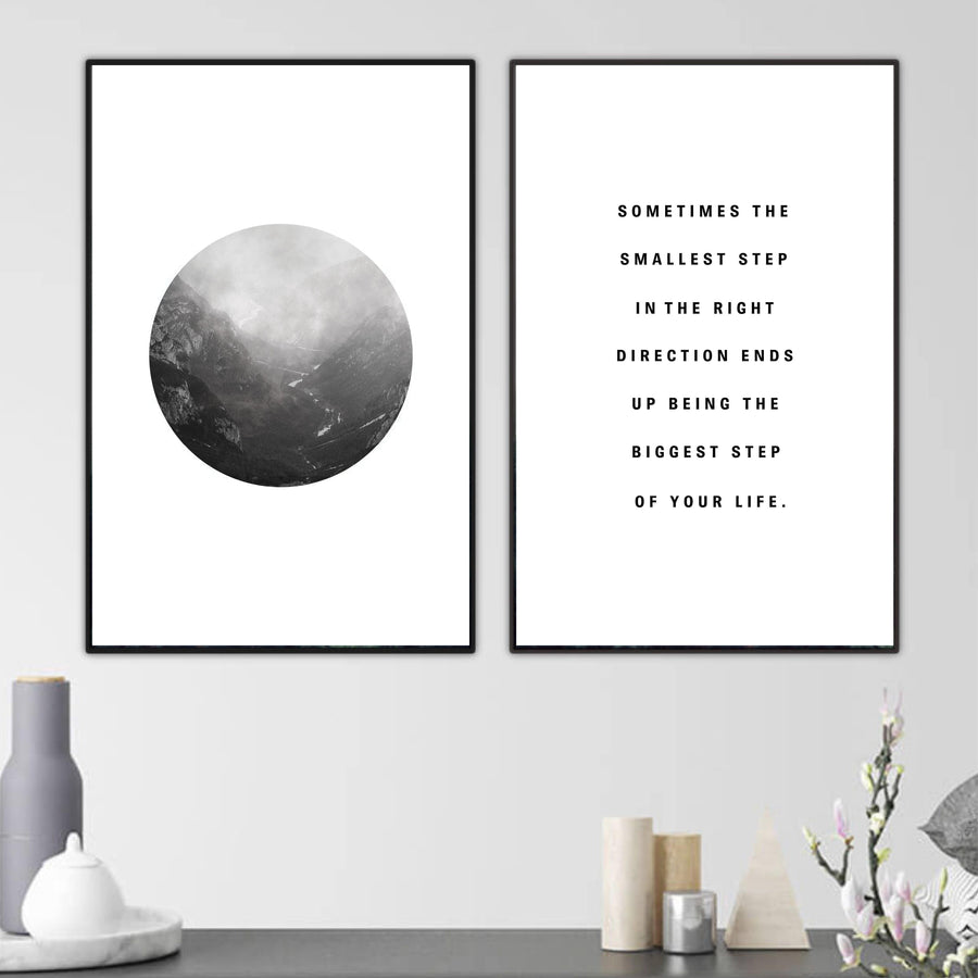 Biggest Step Canvas Art Set of 2 / 40 x 50cm / No Board - Canvas Print Only Clock Canvas