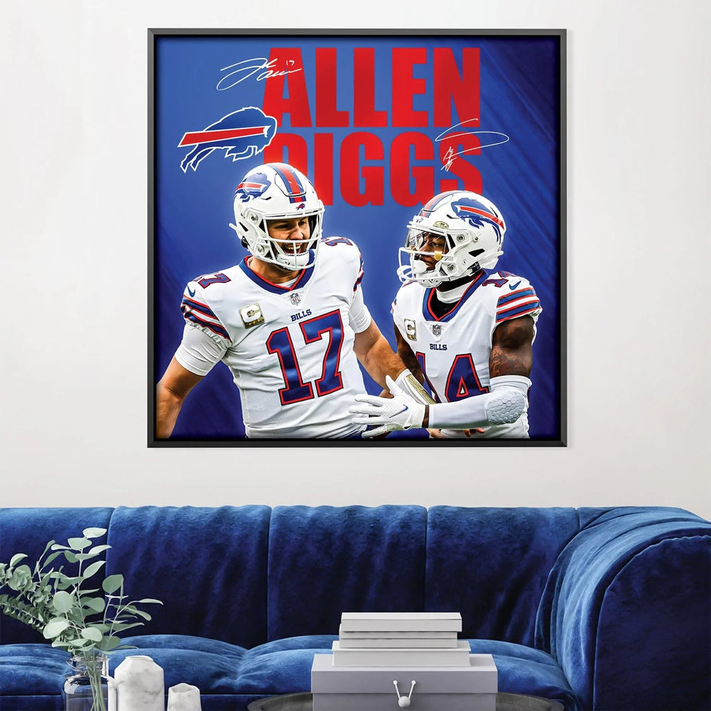 Stefon Diggs watercolor, Buffalo Bills wall art, Buffalo Bills