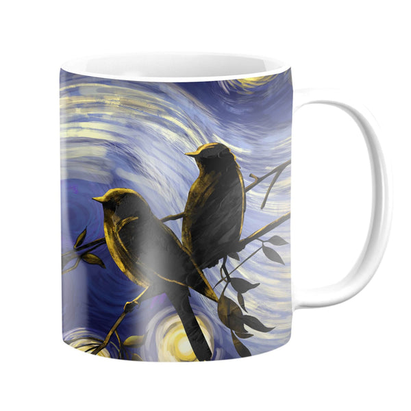 Birds in the Night Mug Mug White Clock Canvas
