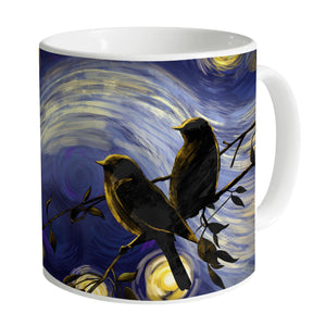 Birds in the Night Mug Mug White Clock Canvas