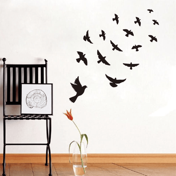 Birds Wall Sticker Clock Canvas