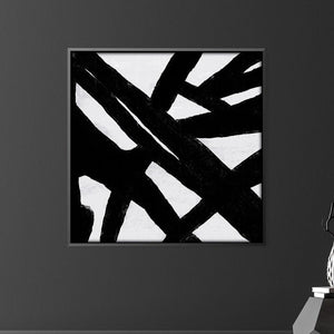 Black Abstracted Canvas Art Clock Canvas