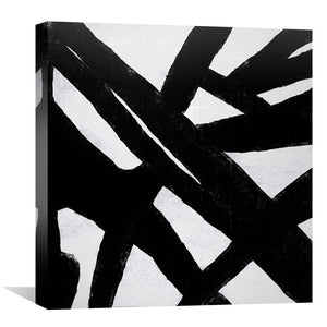 Black Abstracted Canvas Art 30 x 30cm / Unframed Canvas Print Clock Canvas