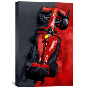 Black and Red Racer Canvas Art Clock Canvas