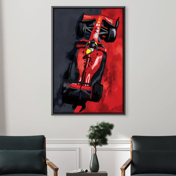 Black and Red Racer Canvas Art 30 x 45cm / Unframed Canvas Print Clock Canvas