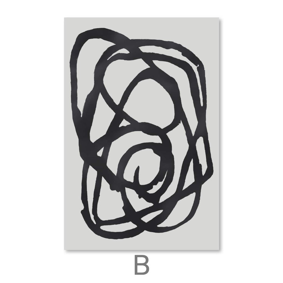 Black and White Impressionism Canvas Art B / 30 x 45cm / Unframed Canvas Print Clock Canvas