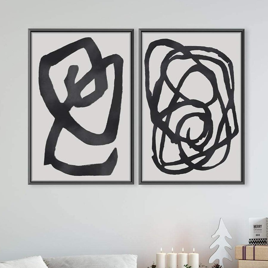 Black and White Impressionism Canvas Art Clock Canvas