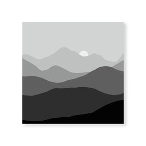 Black and White Mountains Canvas Art Clock Canvas