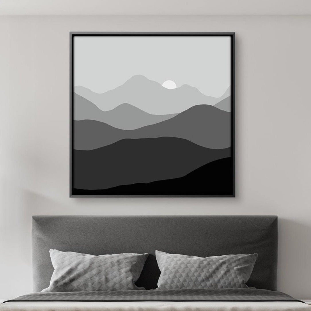 Black and White Mountains Canvas 12 x 12in / Canvas product thumbnail
