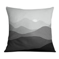 Black and White Mountains Cushion Cushion 45 x 45cm Clock Canvas