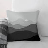 Black and White Mountains Cushion Cushion 45 x 45cm Clock Canvas