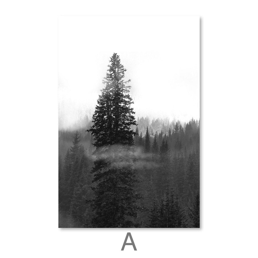 Black and White Nature Canvas Art A / 30 x 45cm / Unframed Canvas Print Clock Canvas