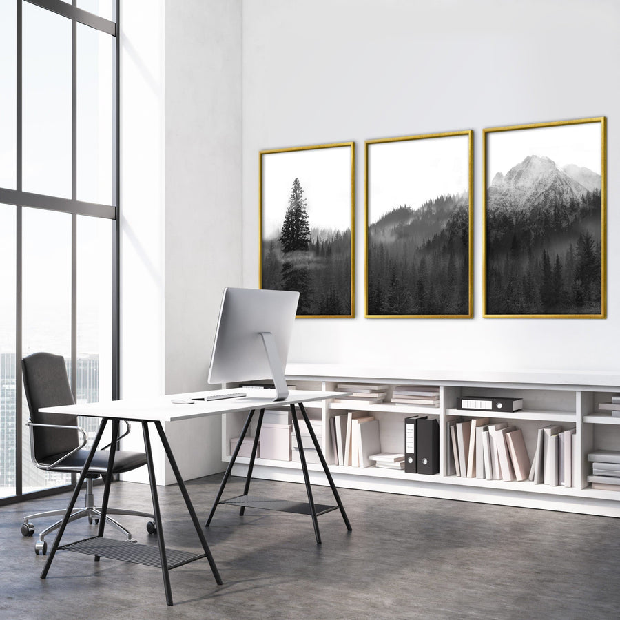 Black and White Nature Canvas Art Clock Canvas