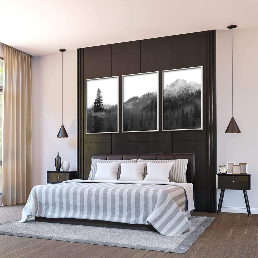 Black and White Nature Canvas Art Clock Canvas