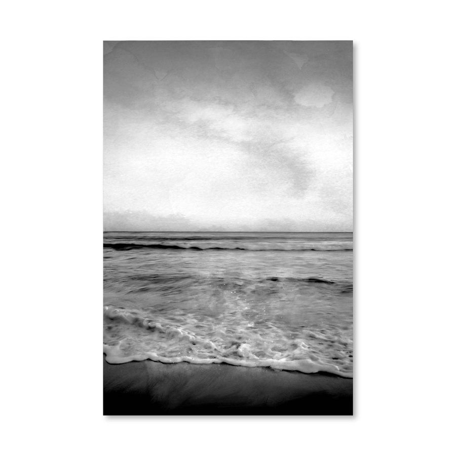 Black and White Shore Canvas Art Clock Canvas