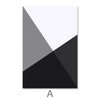 Black and White Triangles Canvas Art A / 30 x 45cm / Unframed Canvas Print Clock Canvas