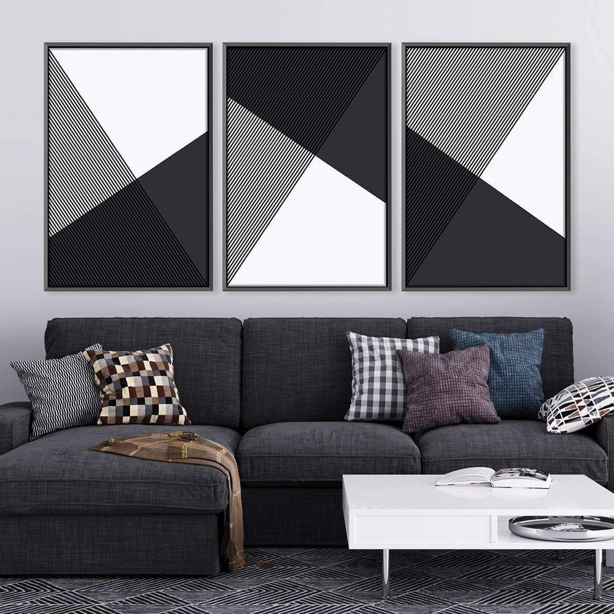 Black and White Triangles Canvas product thumbnail