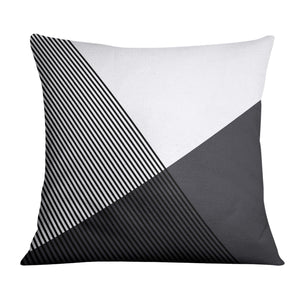 Black and White Triangles Cushion Cushion 45 x 45cm Clock Canvas
