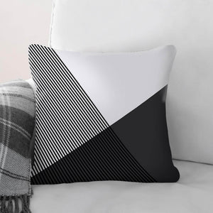Black and White Triangles Cushion Cushion 45 x 45cm Clock Canvas