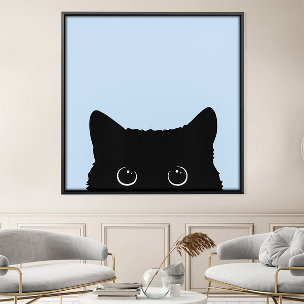 Black Cat 4 Canvas Art 30 x 30cm / Unframed Canvas Print Clock Canvas