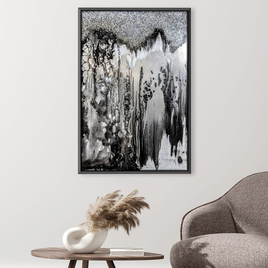 Black Fizz II Canvas Art 30 x 45cm / Unframed Canvas Print Clock Canvas