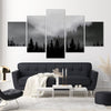 Black Forest Canvas - 5 Panel Art Clock Canvas