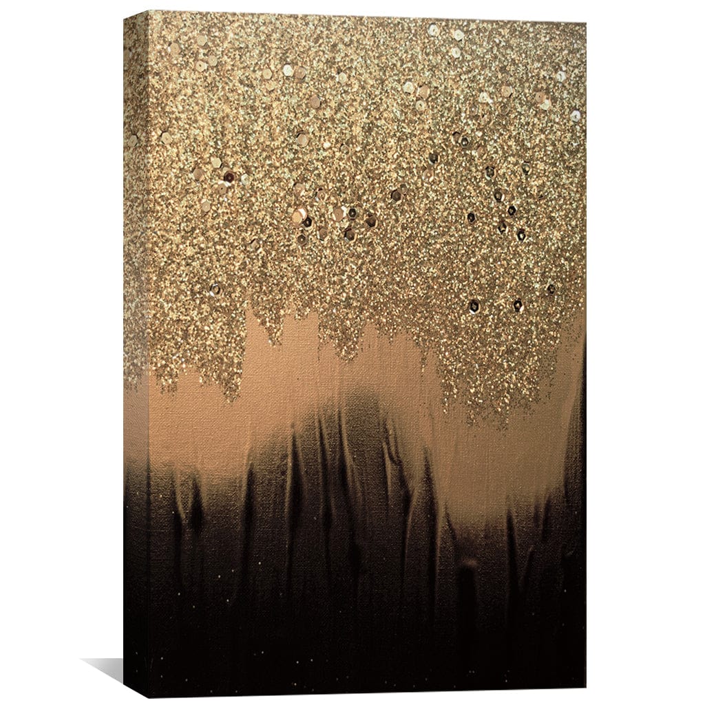 Black Gold Shimmer Canvas Art Clock Canvas