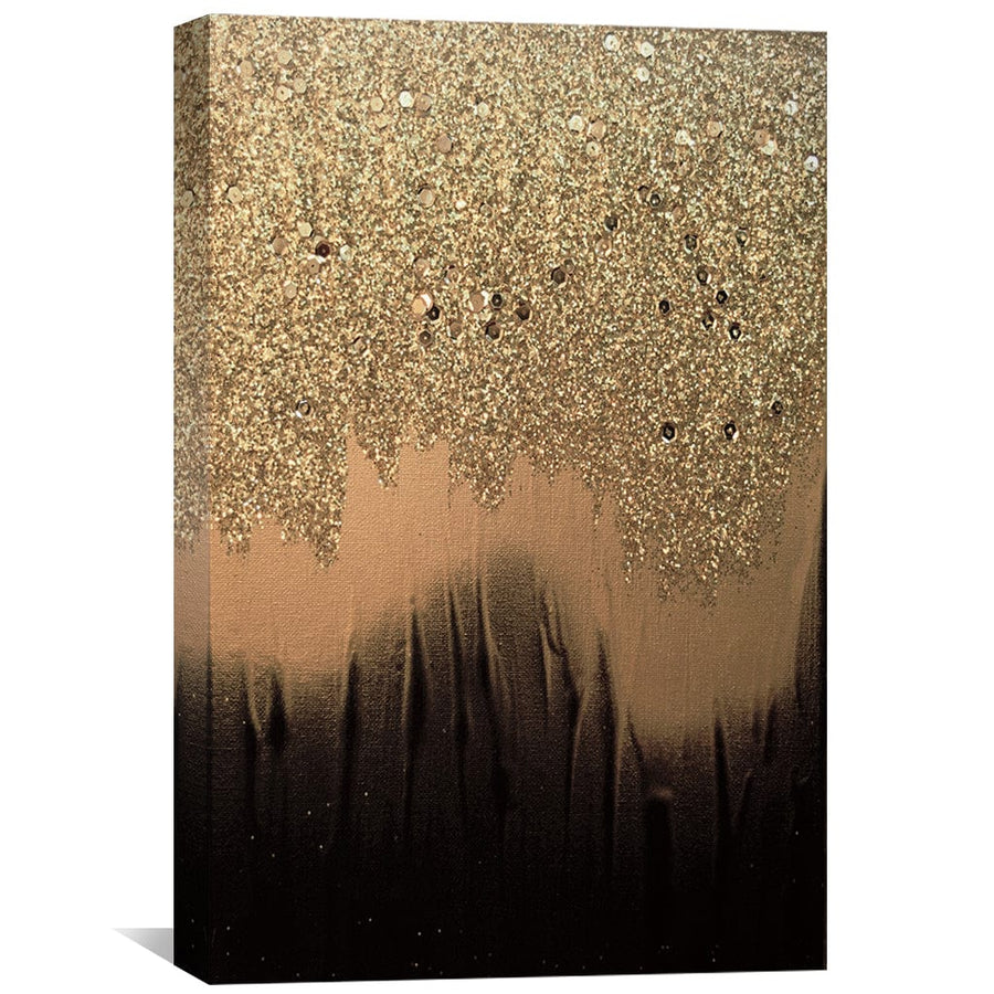 Black Gold Shimmer Canvas Art Clock Canvas