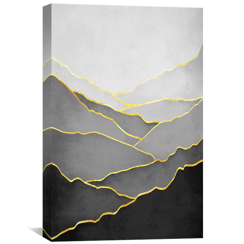 Black Hillside Canvas Template Art Clock Canvas