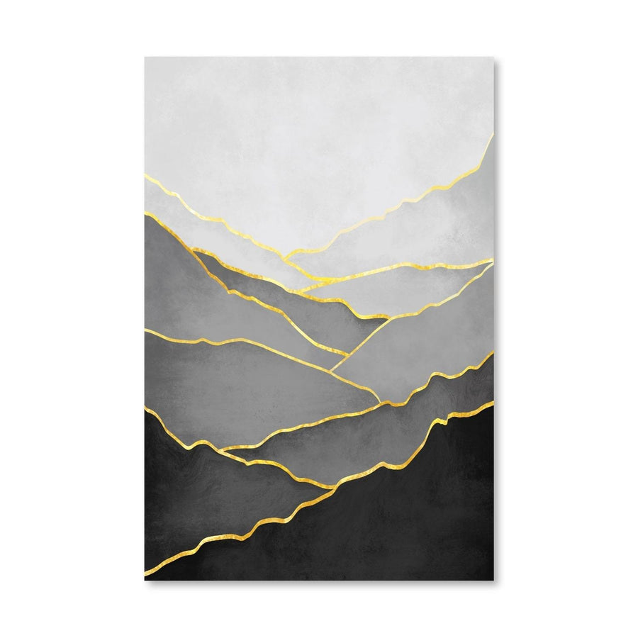 Black Hillside Canvas Template Art Clock Canvas