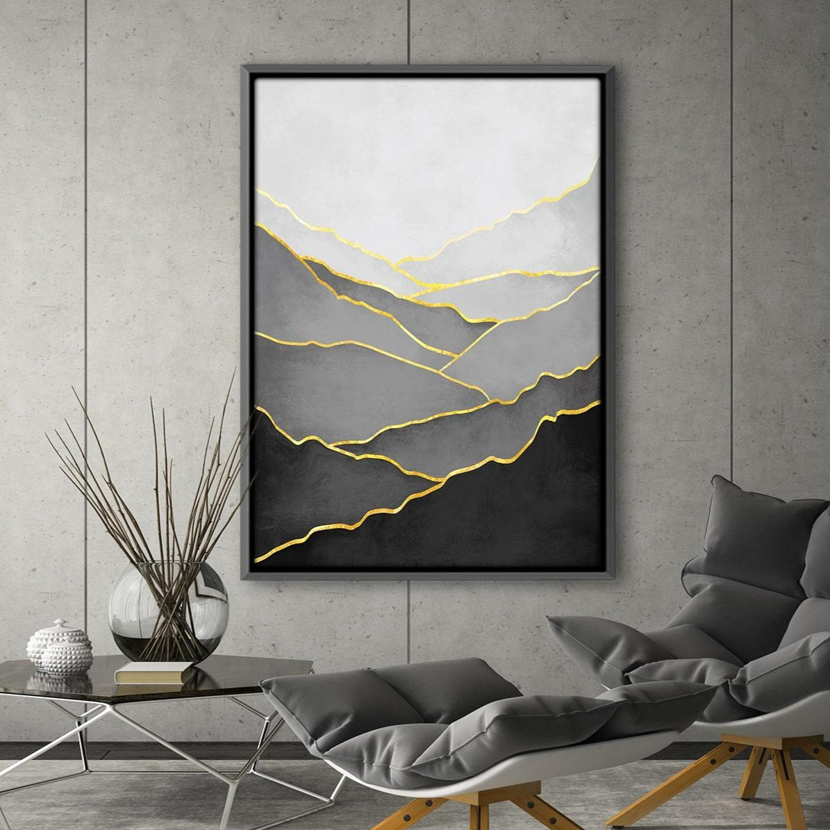 Black Hillside Canvas Art Clock Canvas