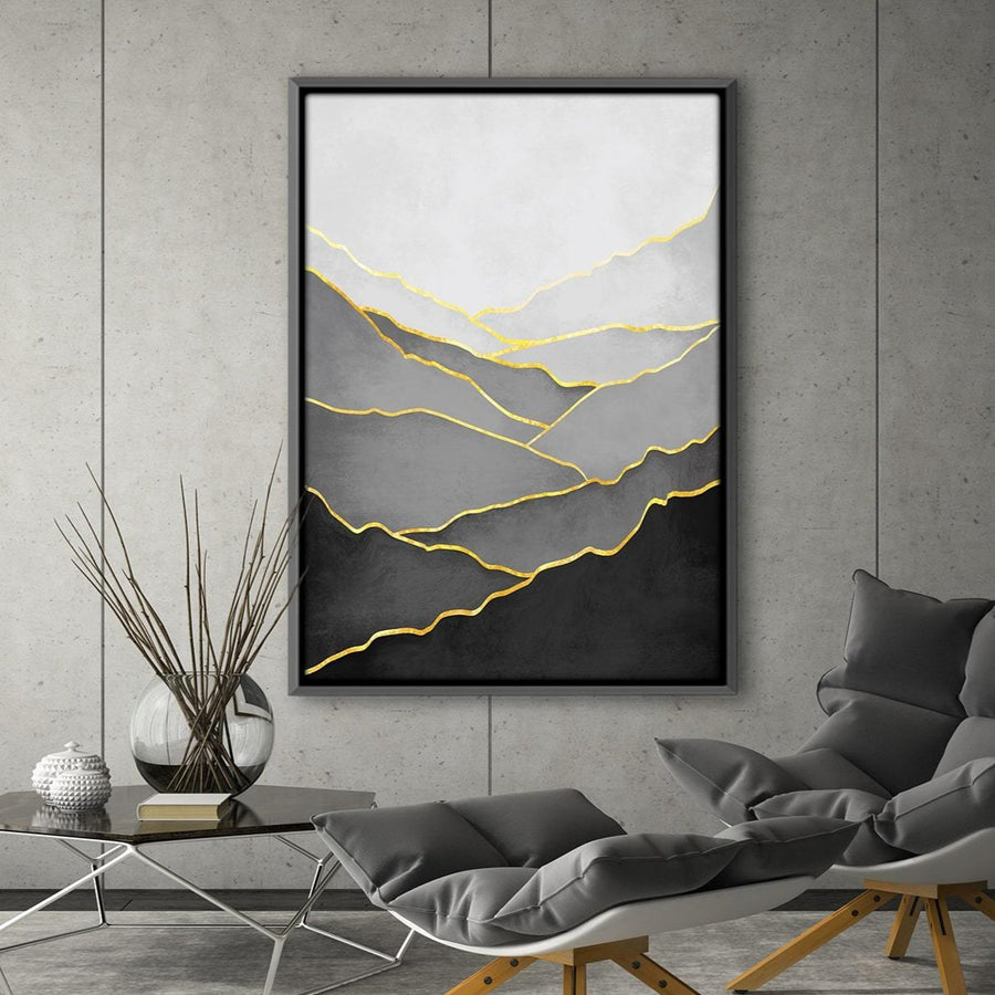 Black Hillside Canvas Art Clock Canvas