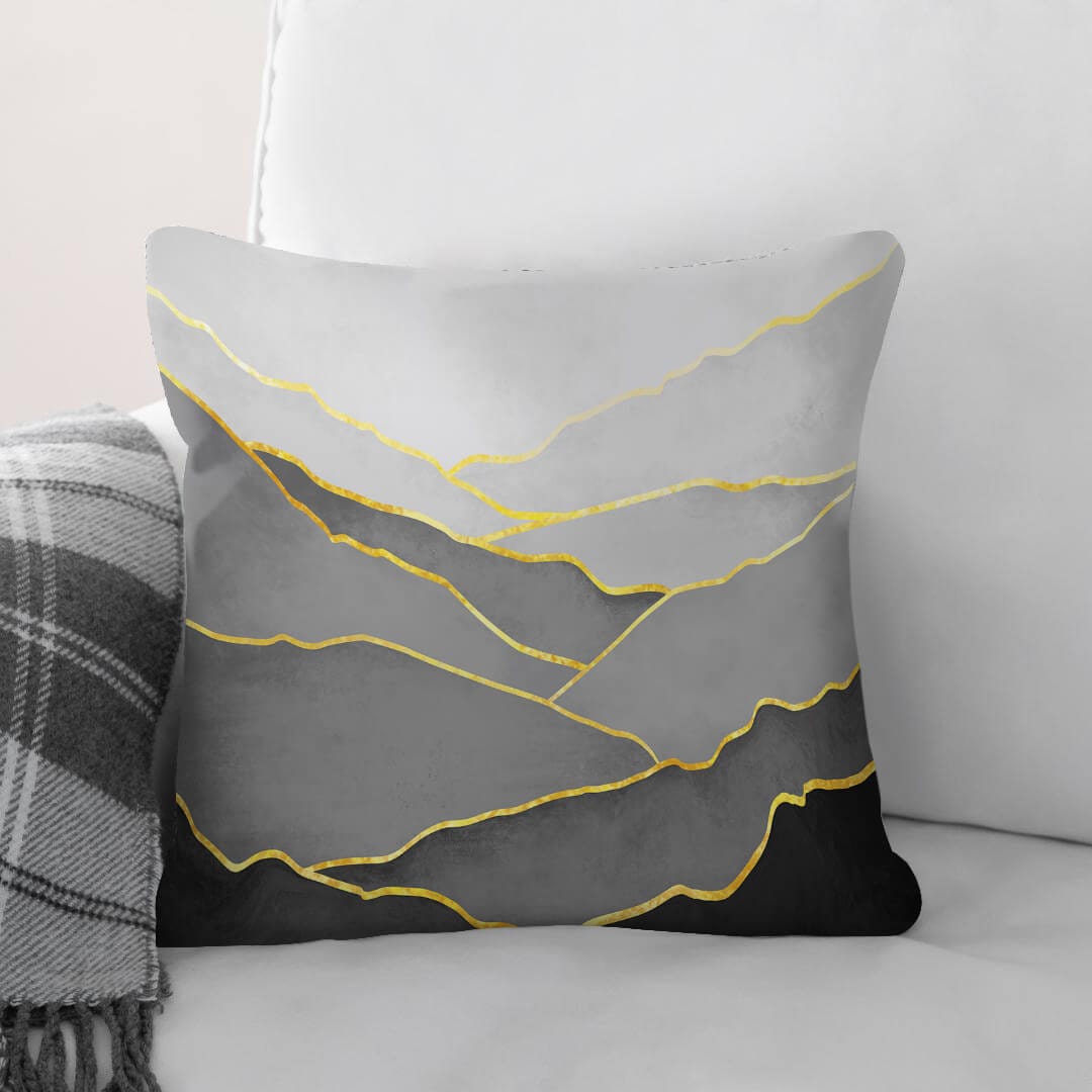Black Hillside Cushion Cushion 45 x 45cm Clock Canvas