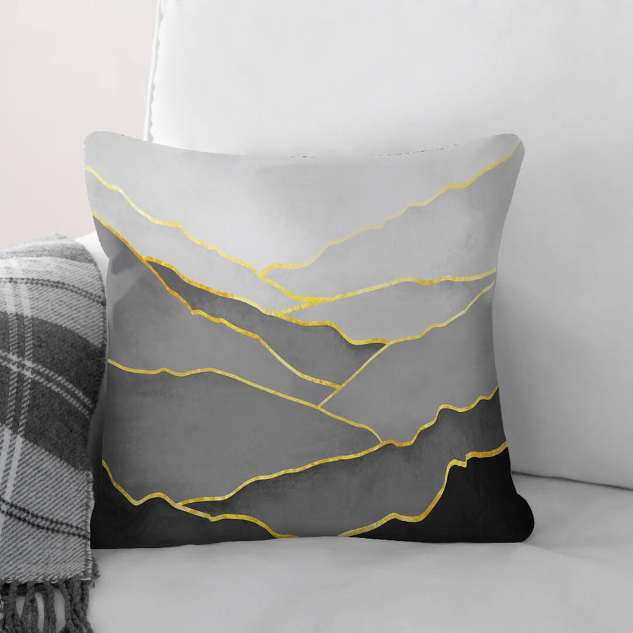 Black Hillside Cushion Cushion 45 x 45cm Clock Canvas