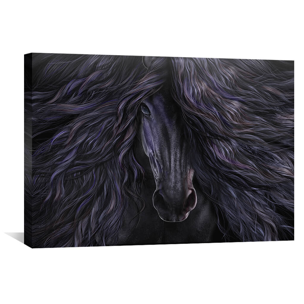 Black Magic Canvas Art 45 x 30cm / Unframed Canvas Print Clock Canvas