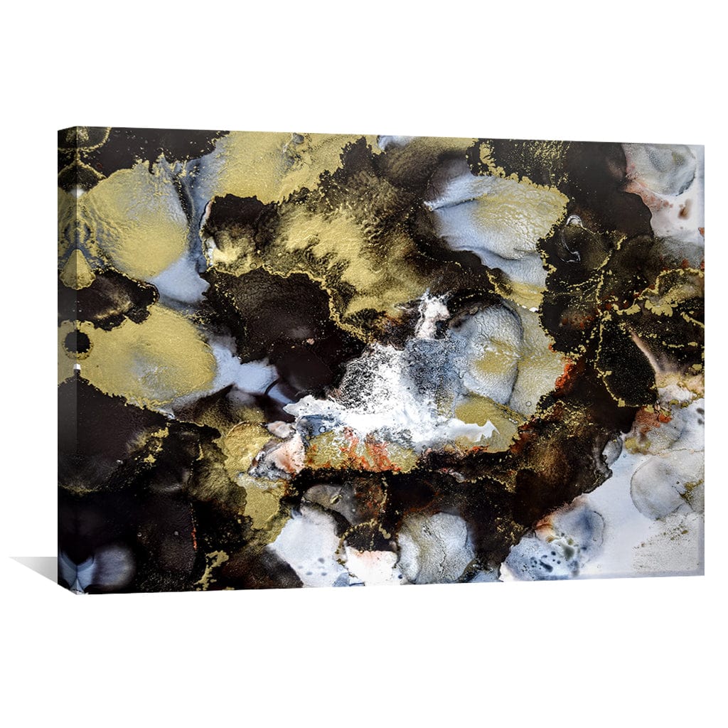 Black Marble III Canvas Art Clock Canvas