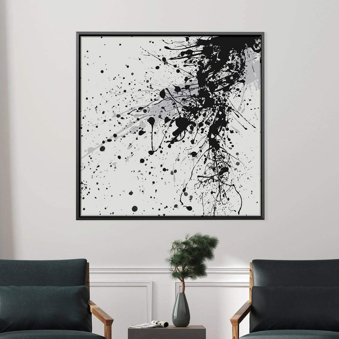 Black Paint Splatter – elegant canvas print– Photowall