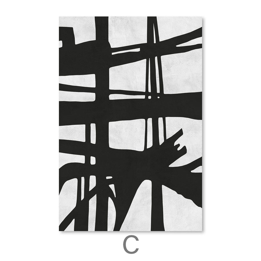 Black Strokes Canvas Art Clock Canvas