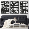 Black Strokes Canvas Art Clock Canvas