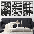 Black Strokes Canvas Art Clock Canvas