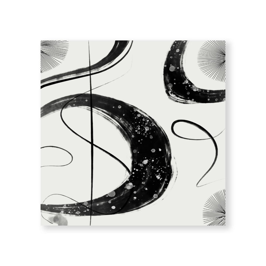 Black Swirls Canvas Art Clock Canvas