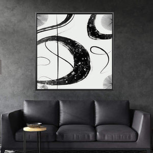 Black Swirls Canvas Art Clock Canvas
